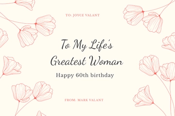 Free 60th Birthday Card For Mom Template to Edit Online