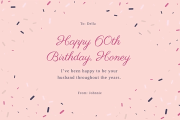 Free 60th Birthday Card For Wife Template to Edit Online