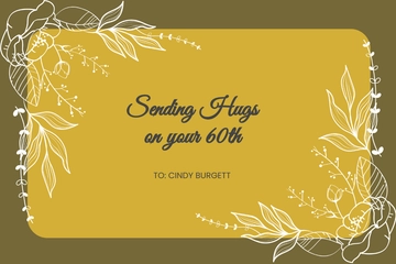 Free Floral 60th Birthday Card Template to Edit Online