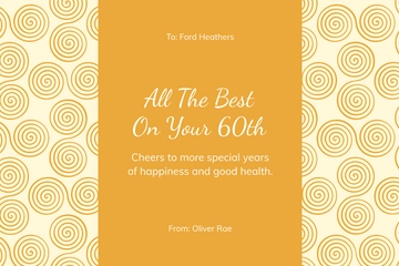 Free Happy 60th Birthday Card Template to Edit Online
