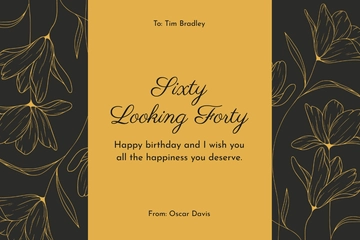 Free 60th Birthday Photo Card Template to Edit Online