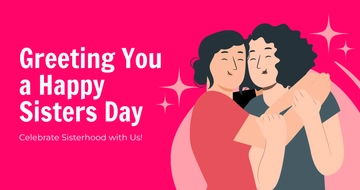 Free Happy Sisters Day Facebook Post Template to Edit Online