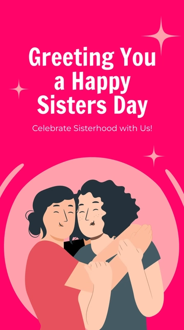 Free Happy Sisters Day Instagram Story Template to Edit Online