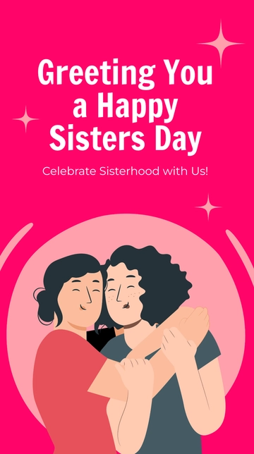Free Happy Sisters Day Whatsapp Post Template to Edit Online