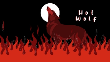 Free Flaming Wolf Wallpaper Template to Edit Online