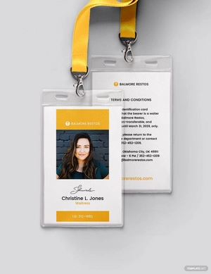 Restaurant ID Card Template