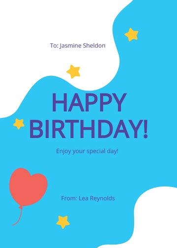 Free Birthday Card For Girl Template to Edit Online