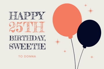 Free 25th Birthday Card For Daughter Template to Edit Online