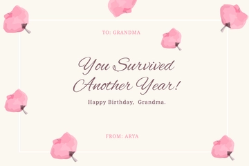 Free Creative Birthday Card For Grandma Template to Edit Online