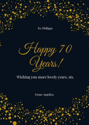 Free Sisters 70th Birthday Card Template to Edit Online
