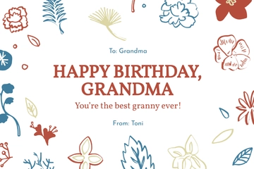 Free Happy Birthday Card for Grandma Template to Edit Online