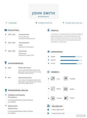Simple Doctor Resume