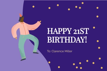 Free 21st Birthday Card Template to Edit Online
