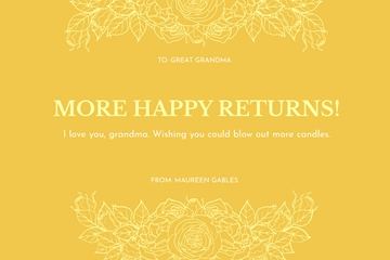 Free Birthday Card For Great Grandma Template to Edit Online