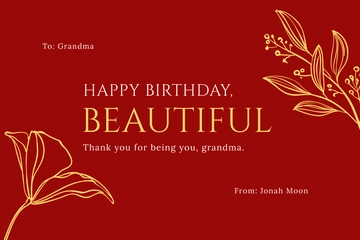 Free Birthday Card For Grandma Template to Edit Online