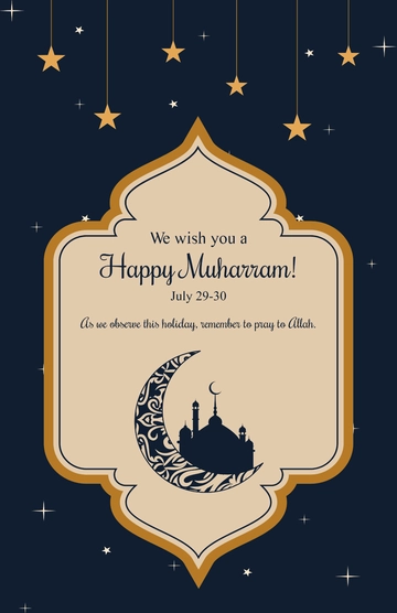 Free Muharram Wishes Poster Template to Edit Online