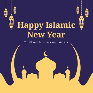 Free Islamic New Year Instagram Post Template to Edit Online