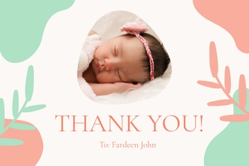 Free Baptism Photo Thank You Card Template to Edit Online