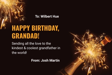 Free Vintage Birthday Card For Grandpa Template to Edit Online