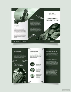 Editable Funeral Service Tri-Fold Brochure Template