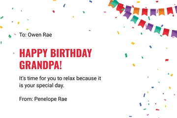 Free Birthday Card For Grandpa Template to Edit Online