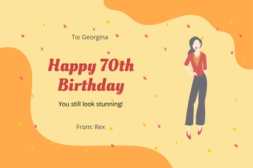 Free Printable 70th Birthday Card Template to Edit Online