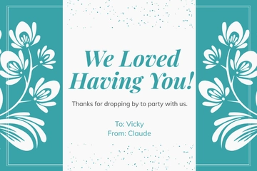 Free Thank You For Coming Birthday Card Template to Edit Online