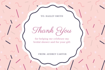 Free Bridal Shower Party Thank You Card Template to Edit Online