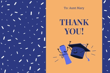 Free Simple Graduation Thank You Card Template to Edit Online