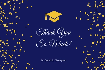 Free Sample Graduation Thank You Card Template to Edit Online