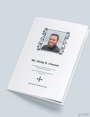 Minimalistic Funeral Memorial Bi-Fold Brochure Template