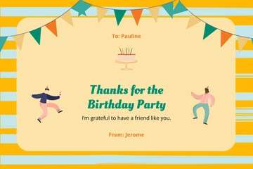 Free Happy Birthday Thank You Card Template to Edit Online