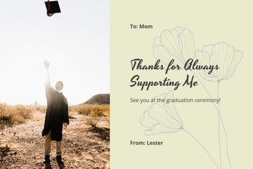 Free Graduation Photo Thank You Card Template to Edit Online