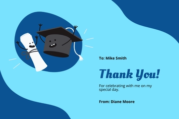Free High School Graduation Thank You Card Template to Edit Online