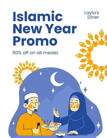 Free Islamic New Year Promotional Flyer Template to Edit Online