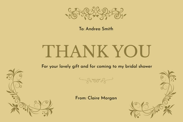 Free Vintage Bridal Shower Thank You Card Template to Edit Online