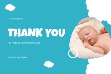 Free Baby Thank You Photo Card Template to Edit Online