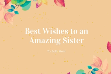 Free Birthday Card For Sister Template to Edit Online