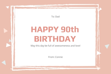 Free 90th Birthday Card For Dad Template to Edit Online
