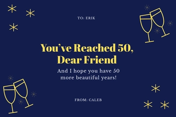 Free Happy 50th Birthday Card Template to Edit Online