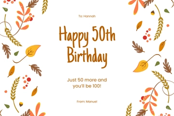 Free Funny 50th Birthday Card Template to Edit Online
