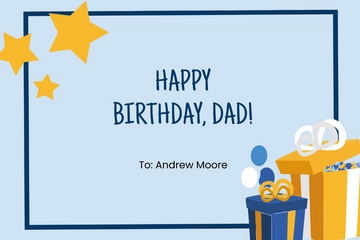 Free Simple Birthday Card For Dad Template to Edit Online