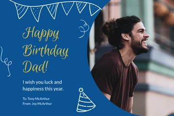 Free Photo Birthday Card For Dad Template to Edit Online