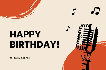 Free Musical Birthday Card For Brother Template to Edit Online