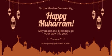 Free Islamic Muharram Banner Template to Edit Online