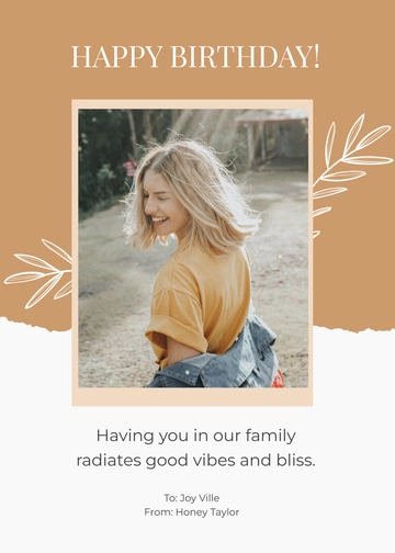 Free Birthday Card For Sister In Law Template to Edit Online
