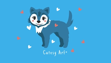 Free Kawaii Wolf Wallpaper Template to Edit Online