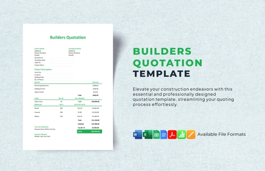 Builders Quotation Template