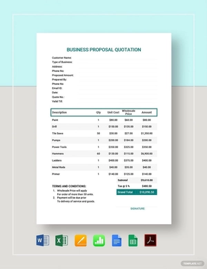 Business Proposal Quotation Template