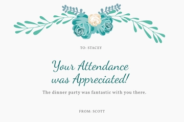 Free Simple Thank You For Coming Card Template to Edit Online